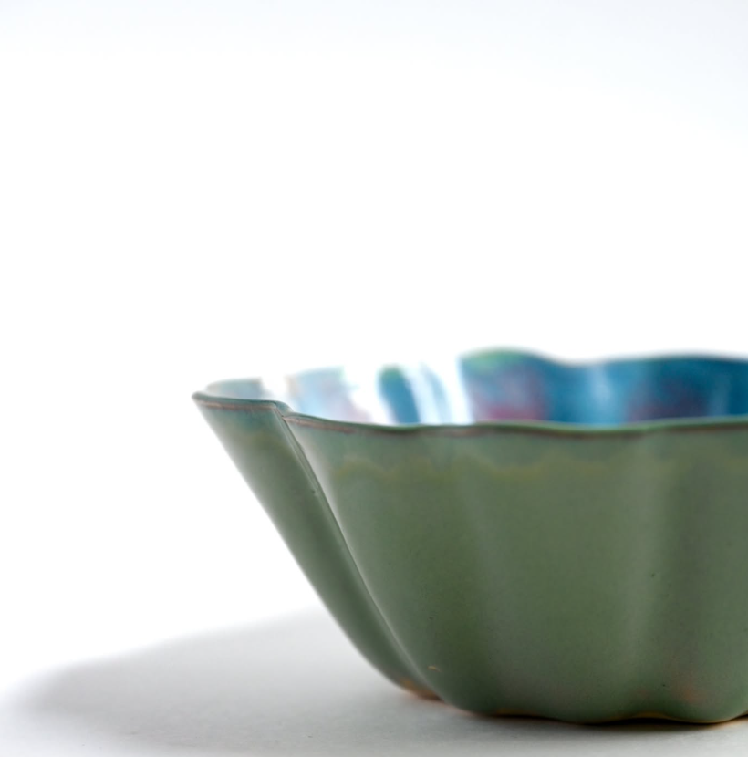 Green ceramic bowl